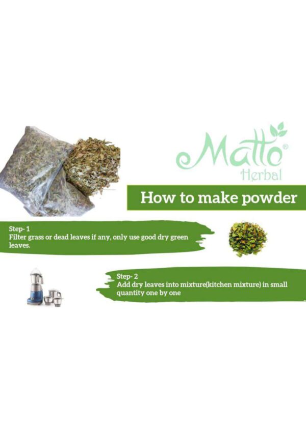MATTO HERBAL MEHANDI DRY LEAVES 100 GM (MEHANDI PATTA) - Image 2