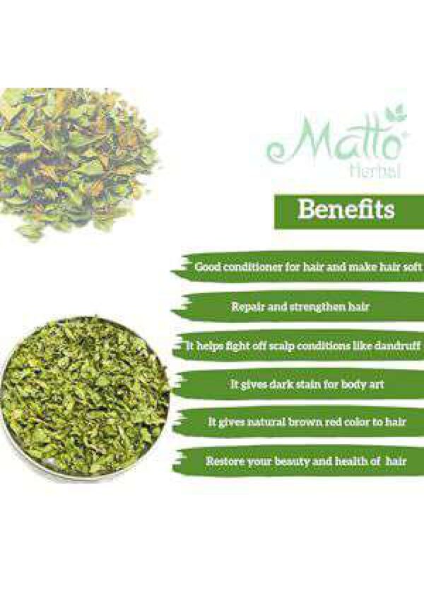 MATTO HERBAL MEHANDI DRY LEAVES 100 GM (MEHANDI PATTA) - Image 9