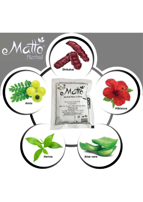 MATTO HERBAL HE/SHE HAIR COLOUR 40 GM - Image 4