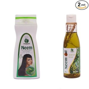 Matto Vedshakti Neem Oil & Shampoo 200ml Each (Pack Of 2) | Timeless Herbal Hair Care |Body Massage, Hair Oil & Shampoo